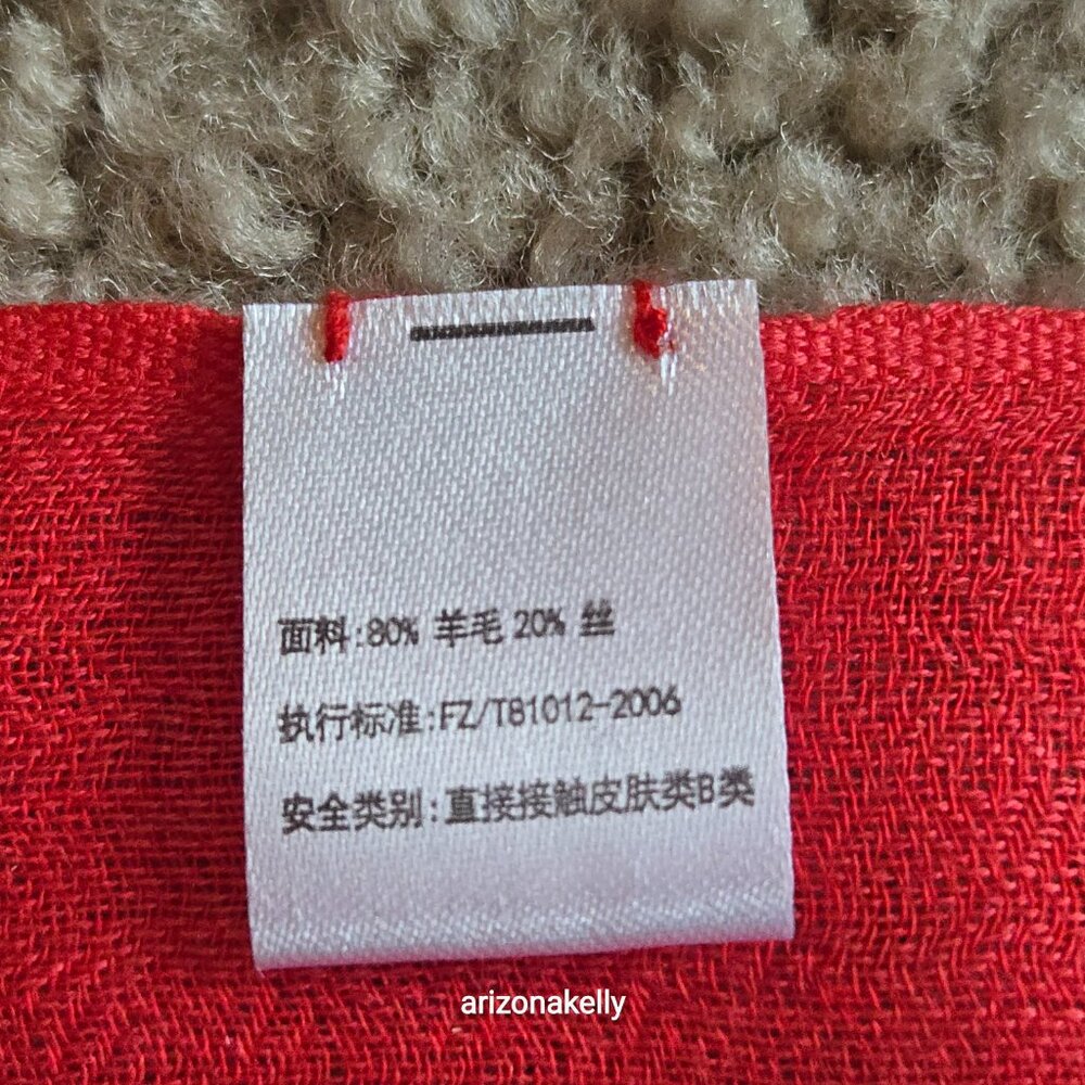 NWOT Coral Red Cashmere & Silk Scarf - Picture 9 of 13